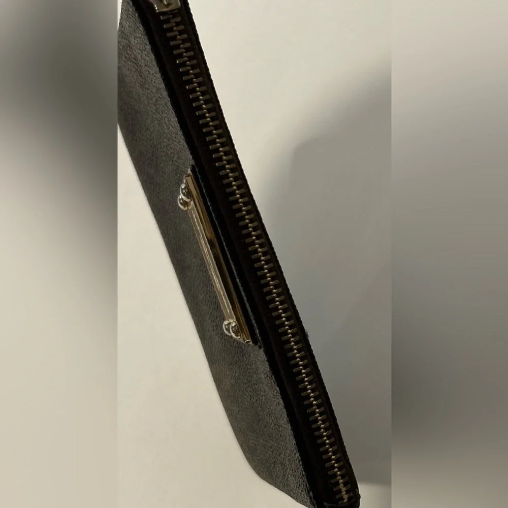 Michael Kors MK Signature Brown Monogram Wristlet Zip Wallet - Picture 6 of 11